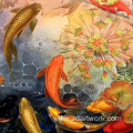 Oil painting Nine fish painting